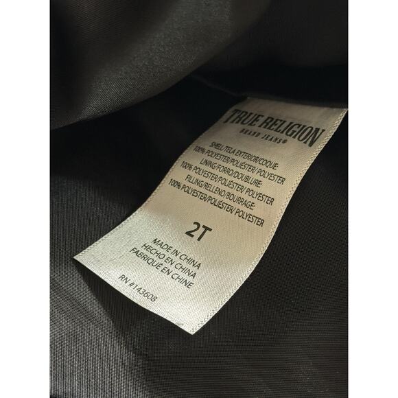 NEW True Religion Full Zipper - Red w/ Black- Boy's 2T NWT Puffer Coat Jacket - Picture 3 of 3